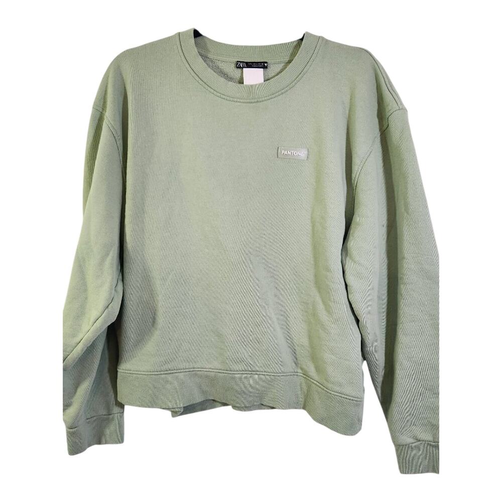 Zara x Pantone Fair Green Crewneck Sweatshirt Sage Green Large 15-6316
